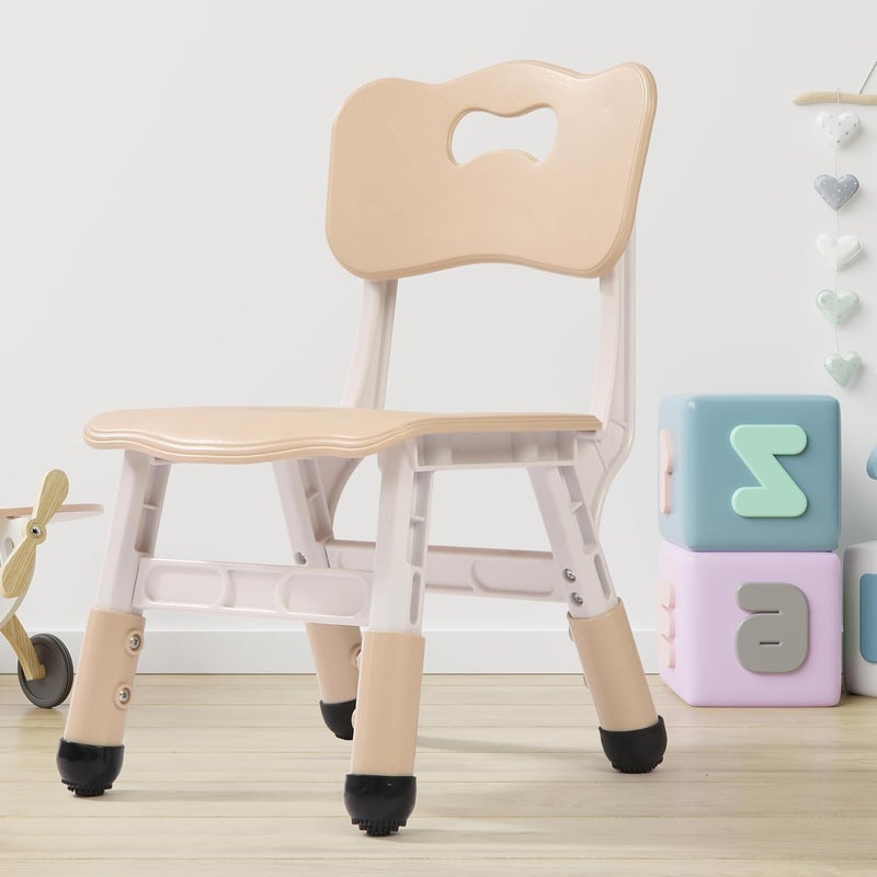 Hulaibit Adjustable Kid Chairs, 3 Level Adjustable Suitable for Children Age 3-8, 2PCS Toddler Chair Maximum Load-Bearing 220lbs, for Home Family Classroom Nursery Indoor Use, Burlywood - Image 2